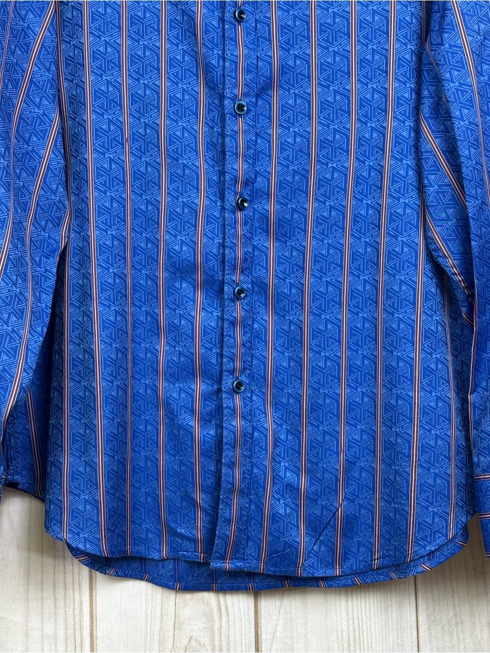 Robert Graham Men's Long-Sleeve Button-Up Classic Fit Shirt Striped Blue NWOT XL - Picture 3 of 16